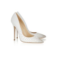 Women's Flock Closed Toe Stiletto Heel With Rhinestone High Heels
