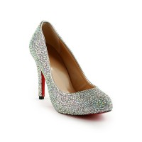 Women's Stiletto Heel Rubber With Rhinestones Party & Evening High Heels